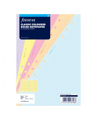 Filofax Refill A5 Classic Coloured Ruled