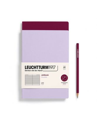 Leuchtturm1917 Jottbook Medium Lilac/Port Red Ruled