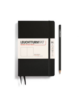 Leuchtturm1917 Slim B6+ Paperback Hardcover Black Plain Notebook