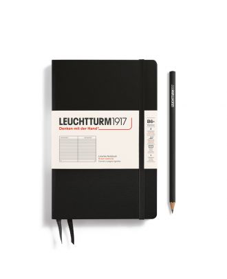 Leuchtturm1917 Slim B6+ Paperback Hardcover Black Ruled Notebook
