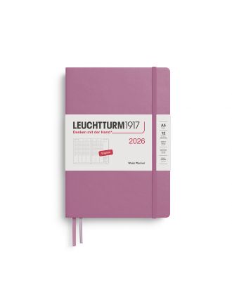 Leuchtturm1917 2026 Weekly Planner Vertical Medium A5 Dusty Rose