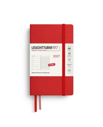 Leuchtturm1917 Diary 2027 Weekly Planner with notes Pocket A6 Cherry