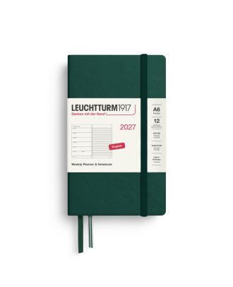 Leuchtturm1917 Diary 2027 Weekly Planner with notes Pocket A6 Forest Green
