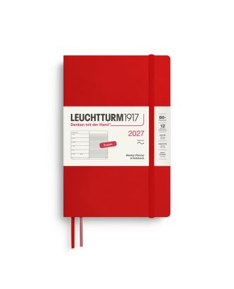 Leuchtturm1917 Diary 2027 Weekly Planner with notes Paperback B6+ Softcover Cherry