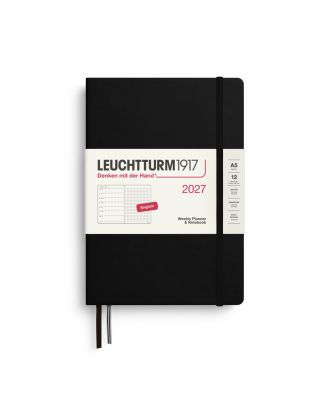 Leuchtturm1917 Diary 2027 Weekly Planner with notes Dotted Medium A5 Black