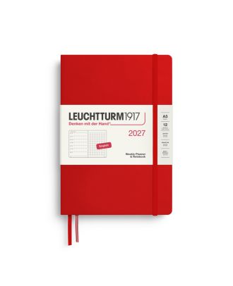 Leuchtturm1917 Diary 2027 Weekly Planner with notes Dotted Medium A5 Cherry