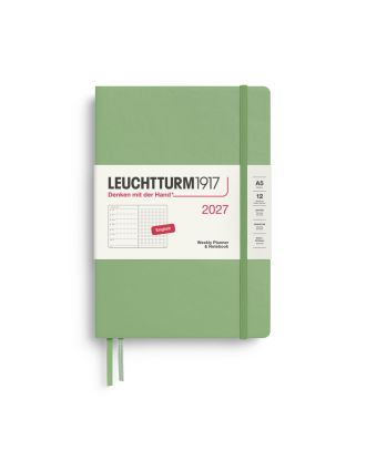 Leuchtturm1917 Diary 2027 Weekly Planner with notes Dotted Medium A5 Sage