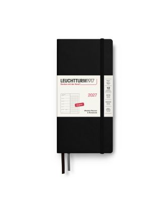 Leuchtturm1917 Diary 2027 Weekly Planner with notes Dotted Wallet Black
