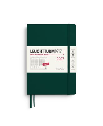 Leuchtturm1917 Diary 2027 Weekly Planner Vertical Medium A5 Forest Green