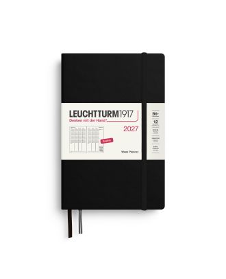 Leuchtturm1917 Diary 2027 Weekly Planner Vertical Paperback B6+ Hardcover Black