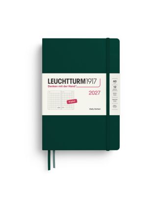 Leuchtturm1917 Diary 2027 Daily Planner Dotted Medium A5 Forest Green