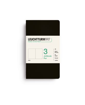 Leuchtturm1917 Jottbook Pur Pocket Black Plain Pack of 3