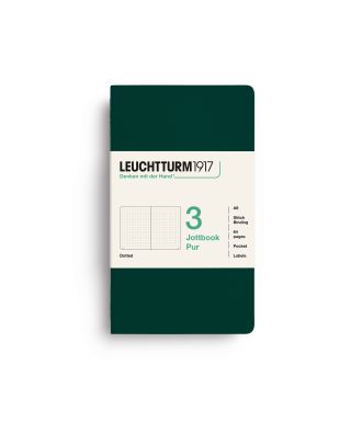 Leuchtturm1917 Jottbook Pur Pocket Forest Green Dotted Pack of 3