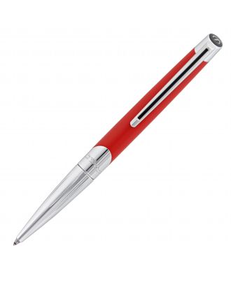 S.T. Dupont Defi Millennium Silver and Matt Red Ballpoint Pen