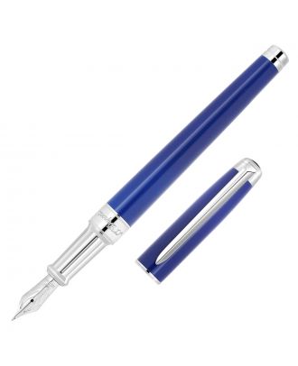 S.T. Dupont Line D Eternity Sapphire Palladium Medium Fountain Pen