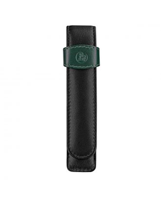 Pelikan TG12 Black and Green Leather Pen Pouch For 1 Pen