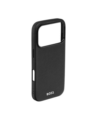 Hugo Boss Grained Black hoesje voor iPhone 17 Pro