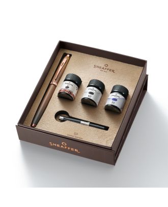 Sheaffer 100 Coffee Edition Fountain Pen Gift Set with 3 Ink Vials