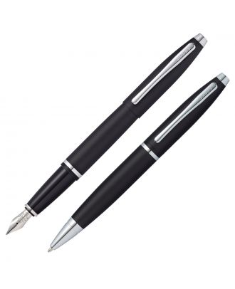 Cross Calais Matte Black Lacquer Ballpoint and Fountain Pen
