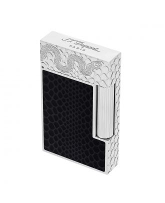 S.T. Dupont Ligne 2 Lacquer Black Snake with Palladium Finish Lighter