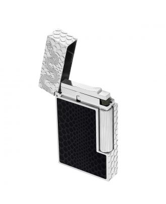 S.T. Dupont Ligne 2 Lacquer Black Snake with Palladium Finish Lighter