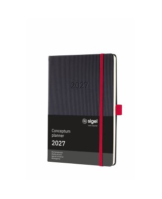 Sigel Conceptum 2027 Weekly Planner A5 Black/Red Hard Cover