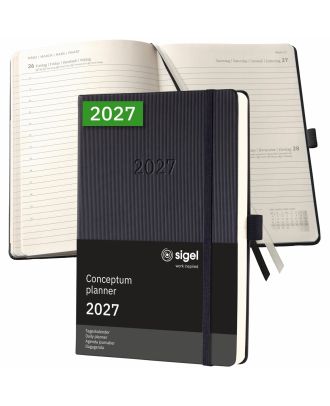 Sigel Conceptum 2027 Daily Planner A5 Black Hard Cover