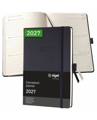 Sigel Conceptum 2026 Weekly Planner A5 Black Hard Cover