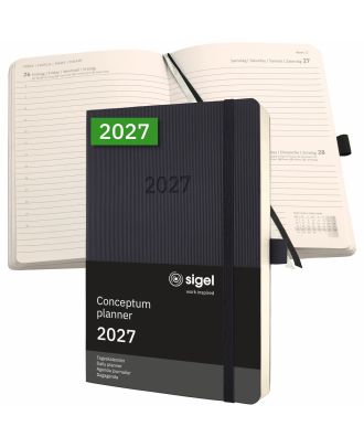 Sigel Conceptum Pure 2027 Dagagenda A5 Zwart Soft Cover