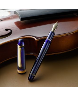 Platinum #3776 Century Chartres Blue Gold Trim Fountain Pen
