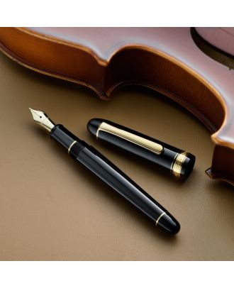 Platinum #3776 Century Black Gold Trim Fountain Pen