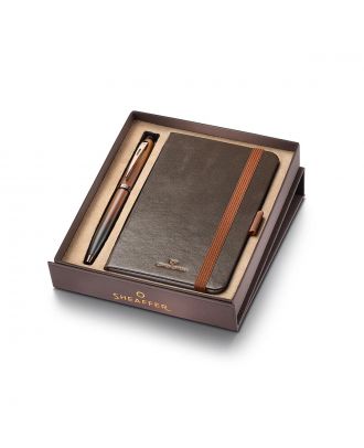 Sheaffer 100 Coffee Edition with Regal Brown PVD Trims Ballpoint Pen set with Notebook