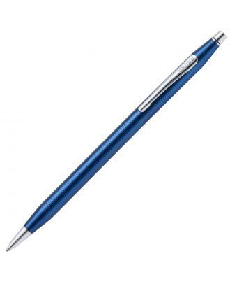 Cross Classic Century Translucent Cobalt Blue Engraved Diamond Pattern Ballpoint Pen