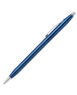 Cross Classic Century Translucent Cobalt Blue Engraved Diamond Pattern Ballpoint Pen