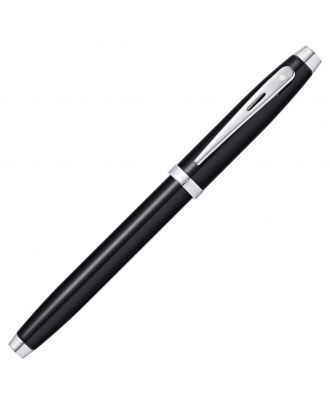 Sheaffer 100 Glossy Black Chrome Trim Rollerball Pen