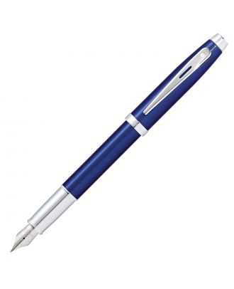 Sheaffer 100 Glossy Blue Chrome Trim Fountain Pen