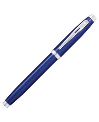 Sheaffer 100 Glossy Blue Chrome Trim Fountain Pen