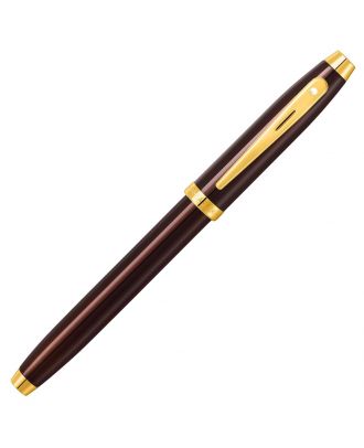 Sheaffer 100 Glossy Coffee Brown with PVD Gold Trim Fountain Pen