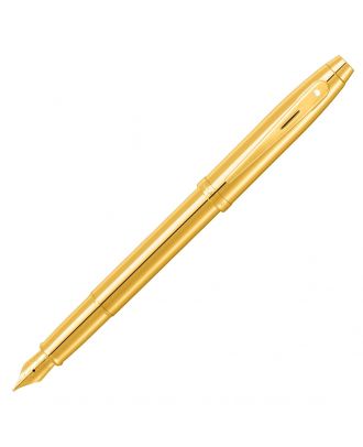 Sheaffer 100 Satin Gold PVD Gold Trim Vulpen Fountain Pen