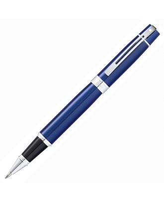 Sheaffer 300 Glossy Blue Chrome Trim Roller