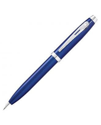 Sheaffer 100 Glossy Blue Chrome Trim Ballpoint Pen