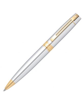 Sheaffer 300 Bright Chrome Gold Trim Ballpoint Pen