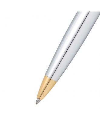 Sheaffer 300 Bright Chrome Gold Trim Ballpoint Pen
