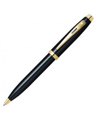 Sheaffer 100 Glossy Black Gold Trim Ballpoint Pen