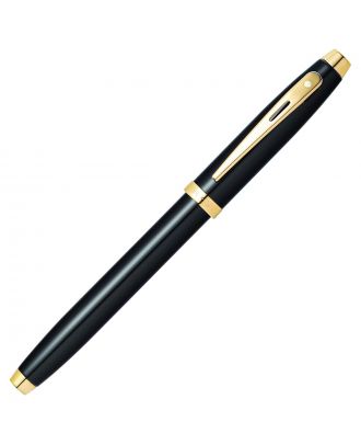 Sheaffer 100 Glossy Black Gold Trim Fountain Pen