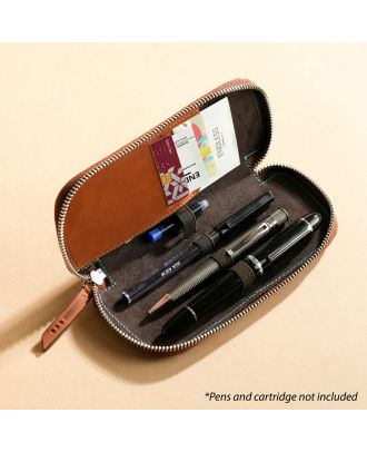 Endless Companion Bruin Lederen Etui 3 Pennen