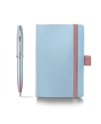 Sheaffer 100 Expressions Blue and Pink Pearlised Gradient Ballpoint Pen set with Notebook