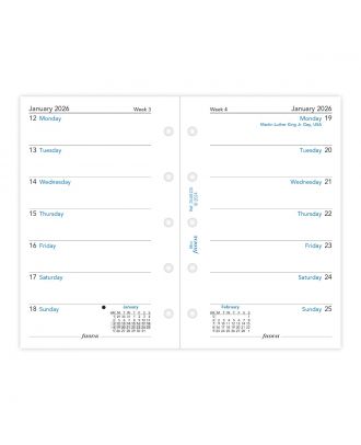 Filofax Mini Week on One Page English Diary 2026