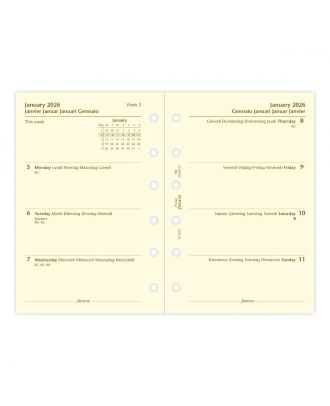 Filofax Pocket Week on Two Pages Cotton Cream Diary 2026