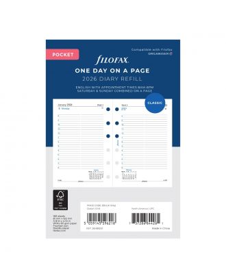 Filofax Pocket One Day on One Page 2026